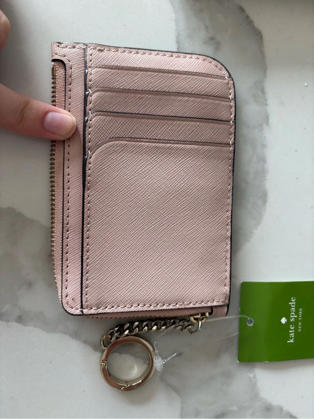 kate spade Pink Saffiano Cardholder Keyring